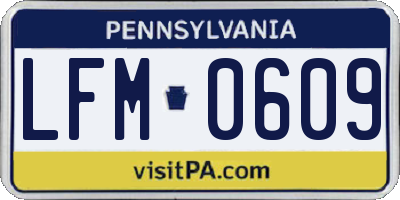 PA license plate LFM0609