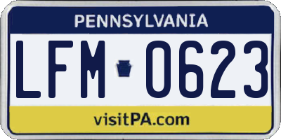 PA license plate LFM0623