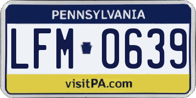 PA license plate LFM0639