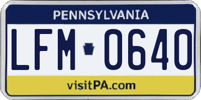 PA license plate LFM0640