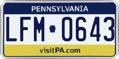 PA license plate LFM0643