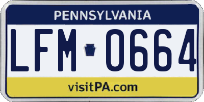 PA license plate LFM0664