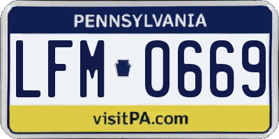 PA license plate LFM0669