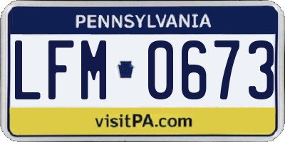 PA license plate LFM0673