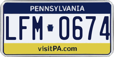 PA license plate LFM0674