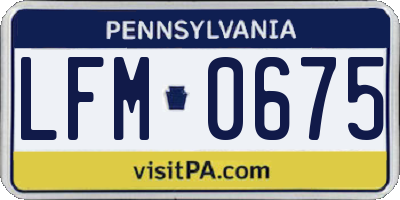 PA license plate LFM0675
