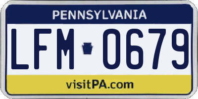 PA license plate LFM0679