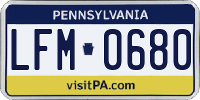 PA license plate LFM0680