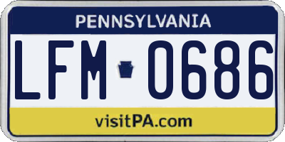 PA license plate LFM0686