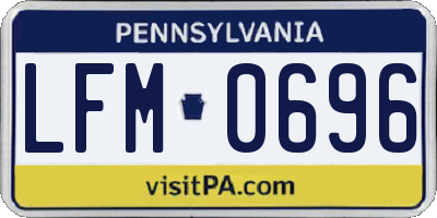 PA license plate LFM0696