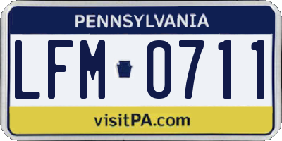 PA license plate LFM0711