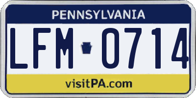 PA license plate LFM0714