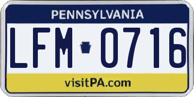 PA license plate LFM0716