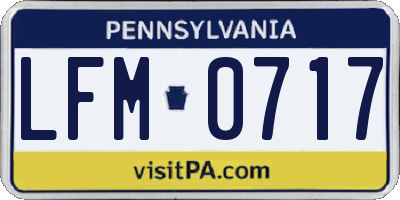 PA license plate LFM0717