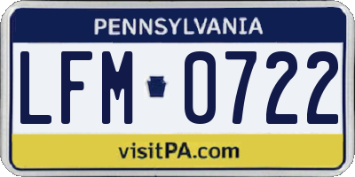 PA license plate LFM0722