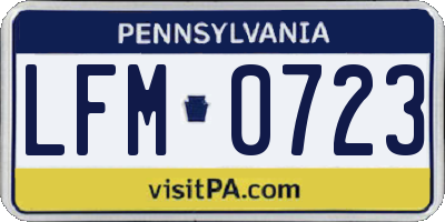 PA license plate LFM0723