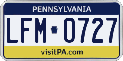 PA license plate LFM0727