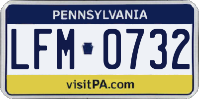 PA license plate LFM0732