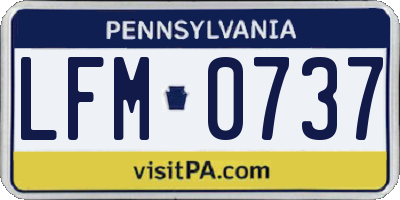 PA license plate LFM0737