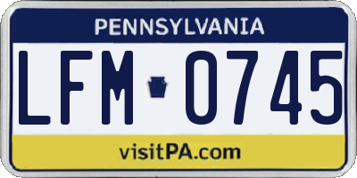 PA license plate LFM0745