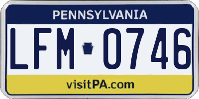 PA license plate LFM0746