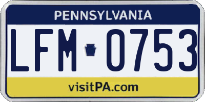 PA license plate LFM0753