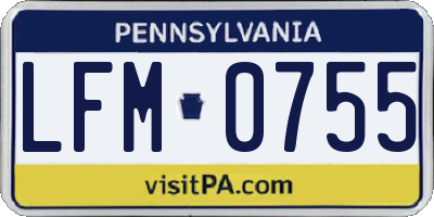 PA license plate LFM0755