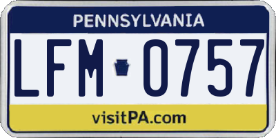 PA license plate LFM0757