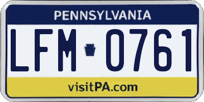 PA license plate LFM0761