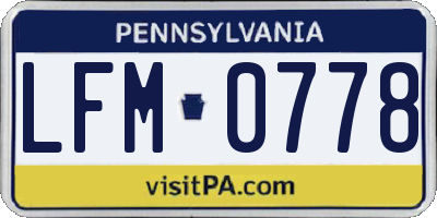 PA license plate LFM0778
