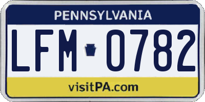 PA license plate LFM0782