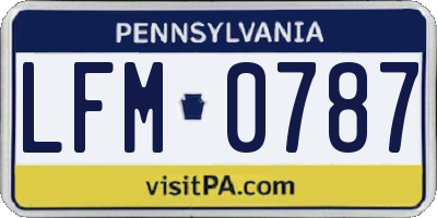 PA license plate LFM0787