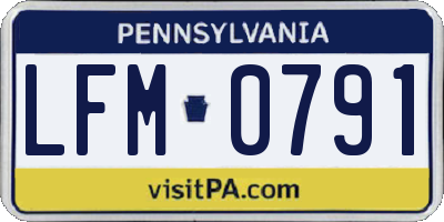 PA license plate LFM0791