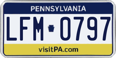 PA license plate LFM0797