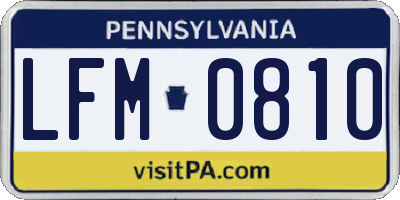 PA license plate LFM0810