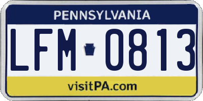 PA license plate LFM0813