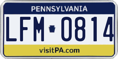 PA license plate LFM0814