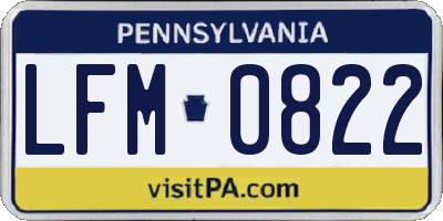 PA license plate LFM0822
