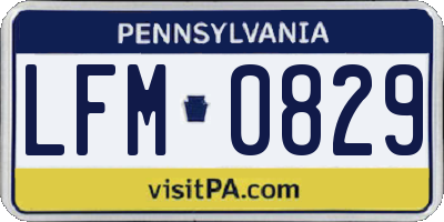 PA license plate LFM0829