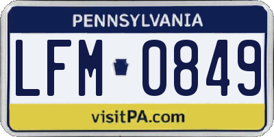 PA license plate LFM0849