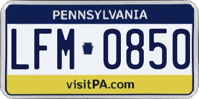 PA license plate LFM0850