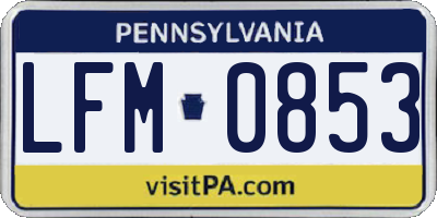PA license plate LFM0853