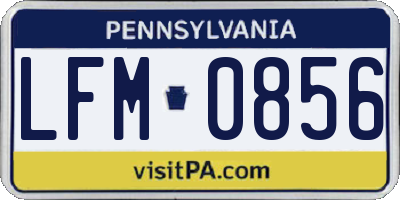 PA license plate LFM0856