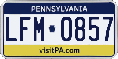 PA license plate LFM0857