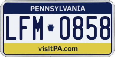 PA license plate LFM0858