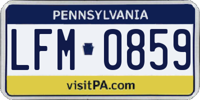PA license plate LFM0859