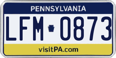 PA license plate LFM0873