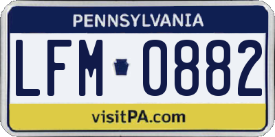 PA license plate LFM0882