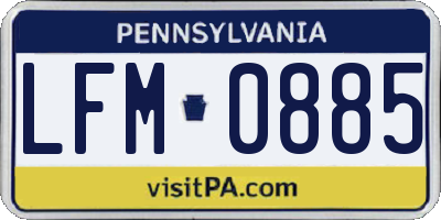 PA license plate LFM0885