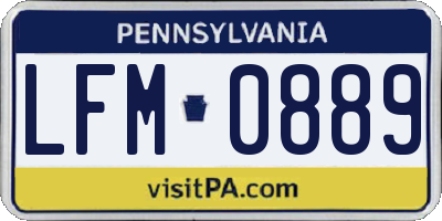 PA license plate LFM0889